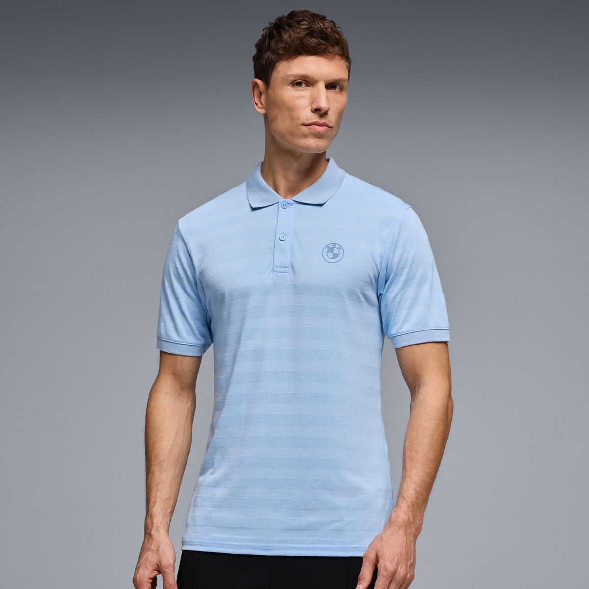 BMW條紋POLO衫藍